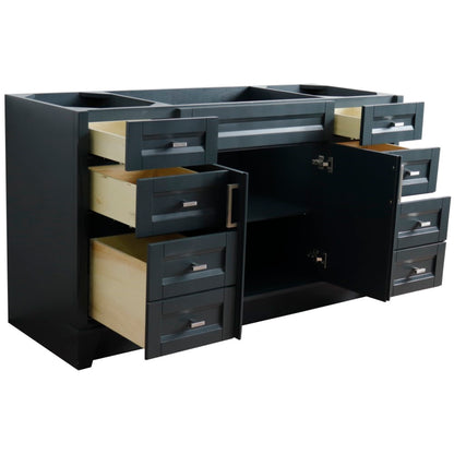 60" Single sink vanity in Dark Gray finish cabinet only
