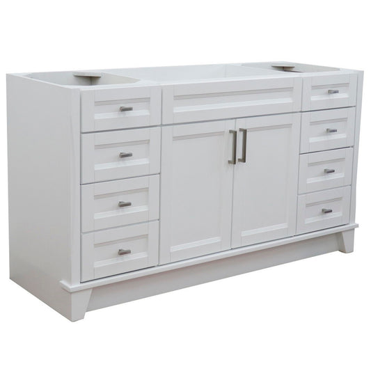 60" Single sink vanity in White finish cabinet only