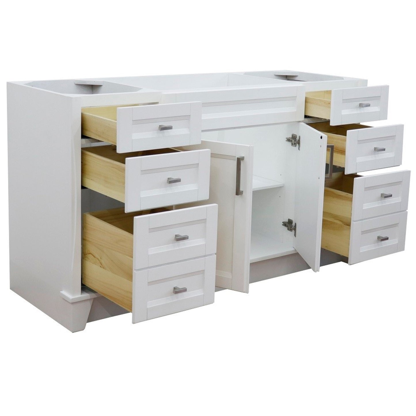 60" Single sink vanity in White finish cabinet only