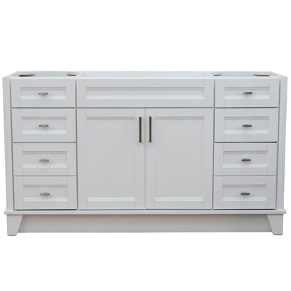 60" Single sink vanity in White finish cabinet only