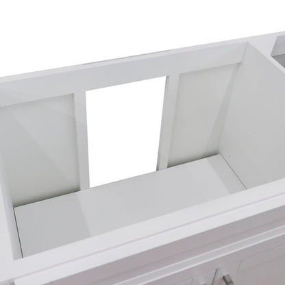60" Single sink vanity in White finish cabinet only