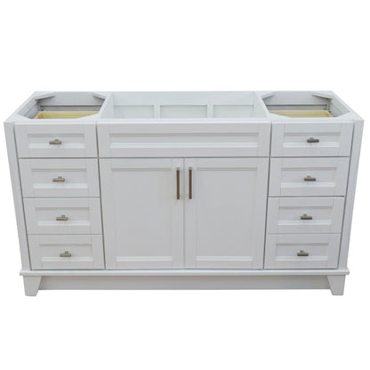60" Single sink vanity in White finish cabinet only