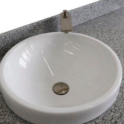 61" Single sink vanity in Dark Gray finish and Gray granite and round sink