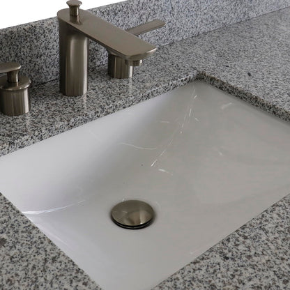 61" Single sink vanity in Dark Gray finish and Gray granite and rectangle sink