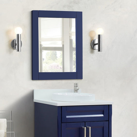 24" WOOD FRAME MIRROR IN BLUE