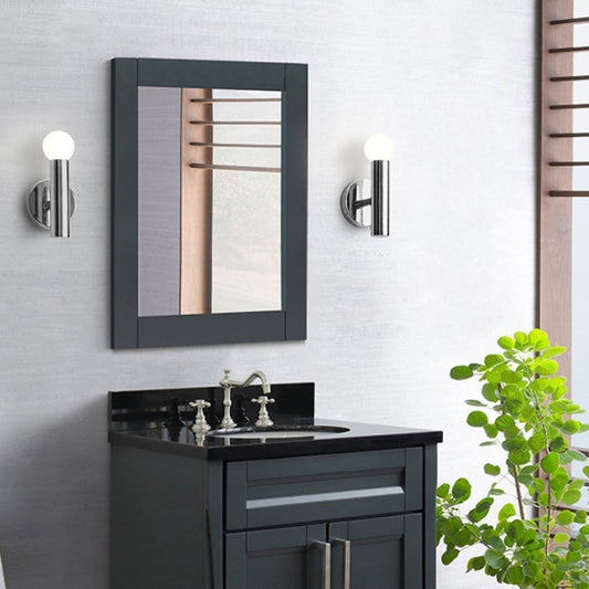 24" WOOD FRAME MIRROR IN DARK GRAY