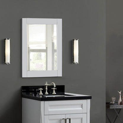 24" WOOD FRAME MIRROR IN WHITE