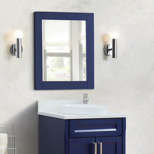 28" WOOD FRAME MIRROR IN BLUE