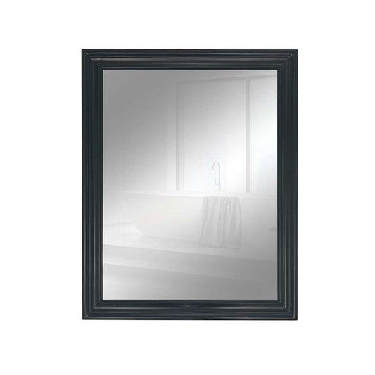 24" WOOD FRAME MIRROR IN DARK GRAY