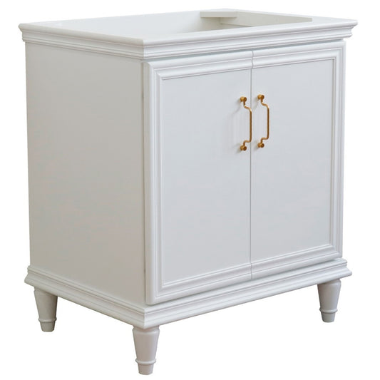 30" Single vanity in White finish cabinet only