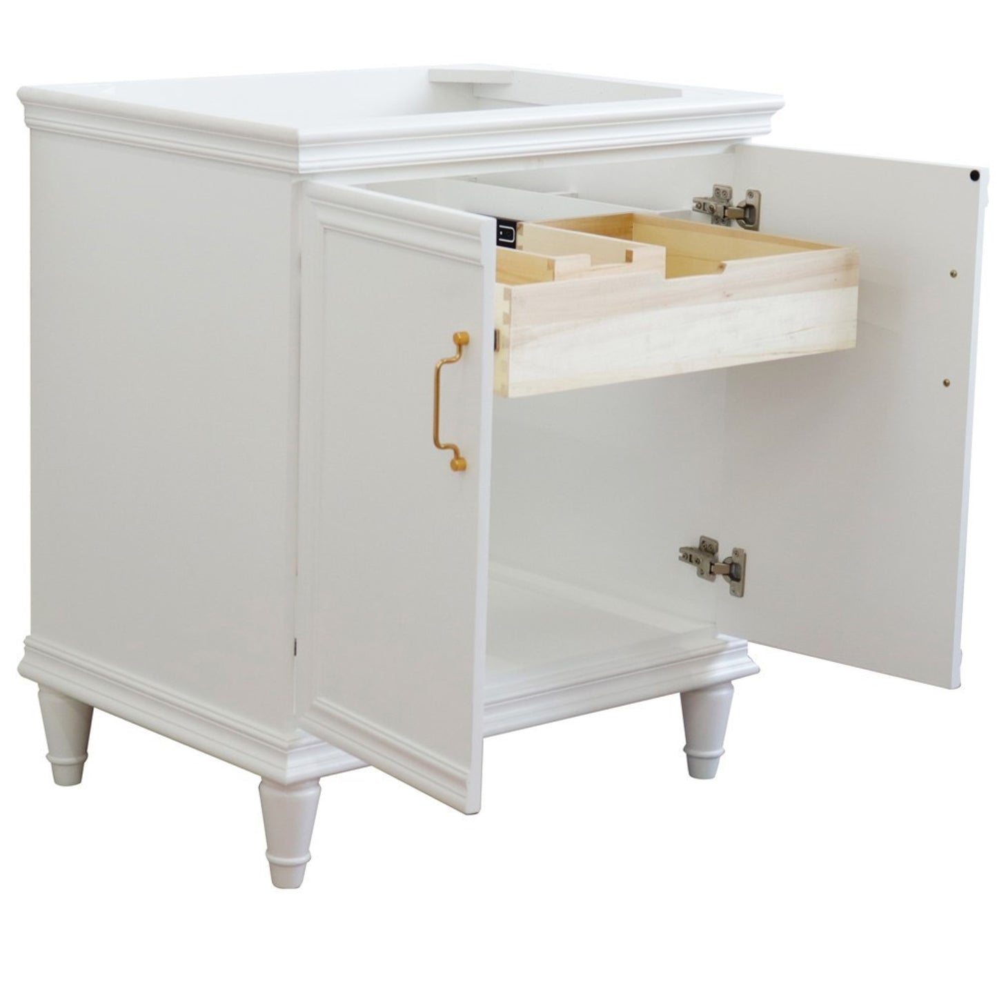 30" Single vanity in White finish cabinet only