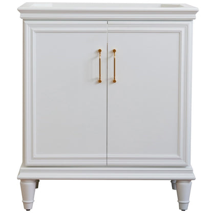 30" Single vanity in White finish cabinet only