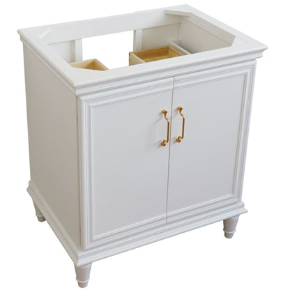 30" Single vanity in White finish cabinet only