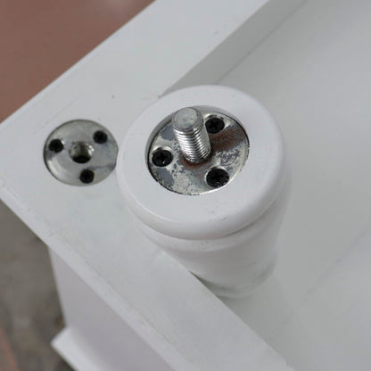 31" Single vanity in White finish with White engineered stone and round sink