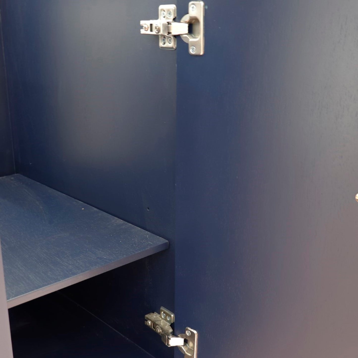 36" Single vanity in Blue finish left door cabinet only