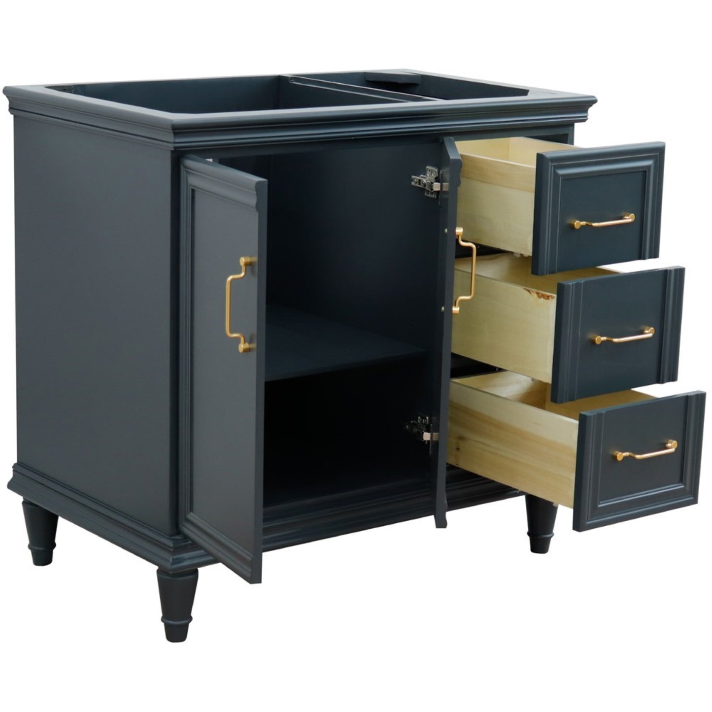 36" Single vanity in Dark Gray finish left door cabinet only