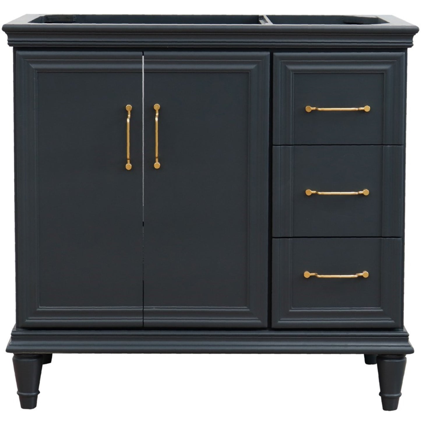 36" Single vanity in Dark Gray finish left door cabinet only