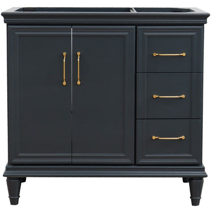 36" Single vanity in Dark Gray finish left door cabinet only