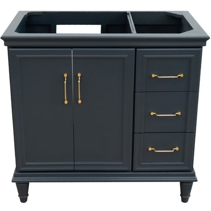 36" Single vanity in Dark Gray finish left door cabinet only