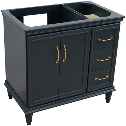 36" Single vanity in Dark Gray finish left door cabinet only