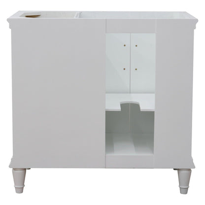36" Single vanity in White finish left door cabinet only
