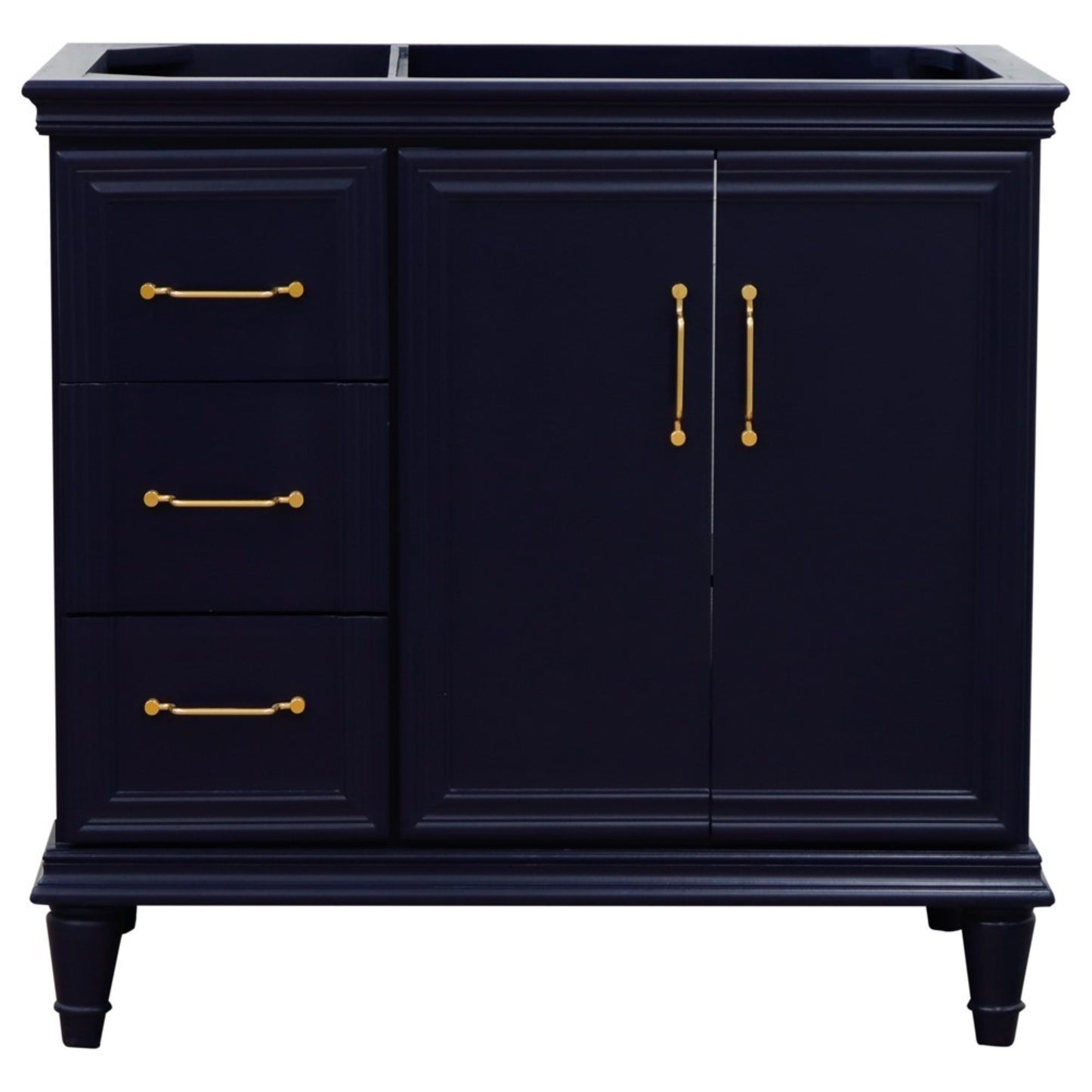 36" Single vanity in Blue finish right door cabinet only