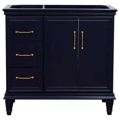 36" Single vanity in Blue finish right door cabinet only