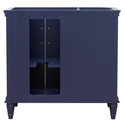 36" Single vanity in Blue finish right door cabinet only
