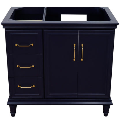 36" Single vanity in Blue finish right door cabinet only