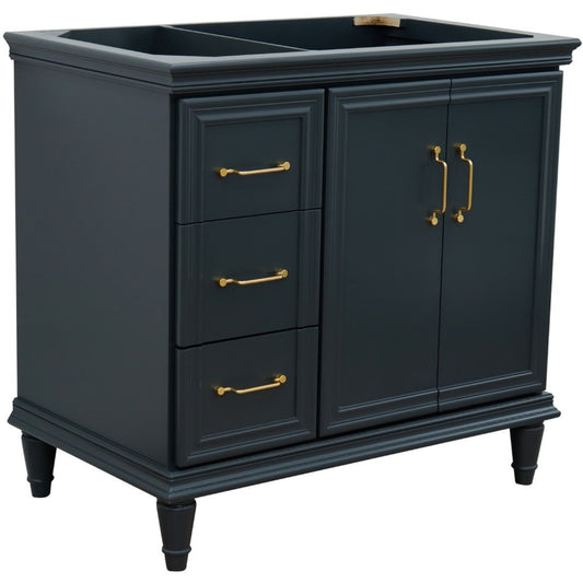 36" Single vanity in Dark Gray finish right door cabinet only