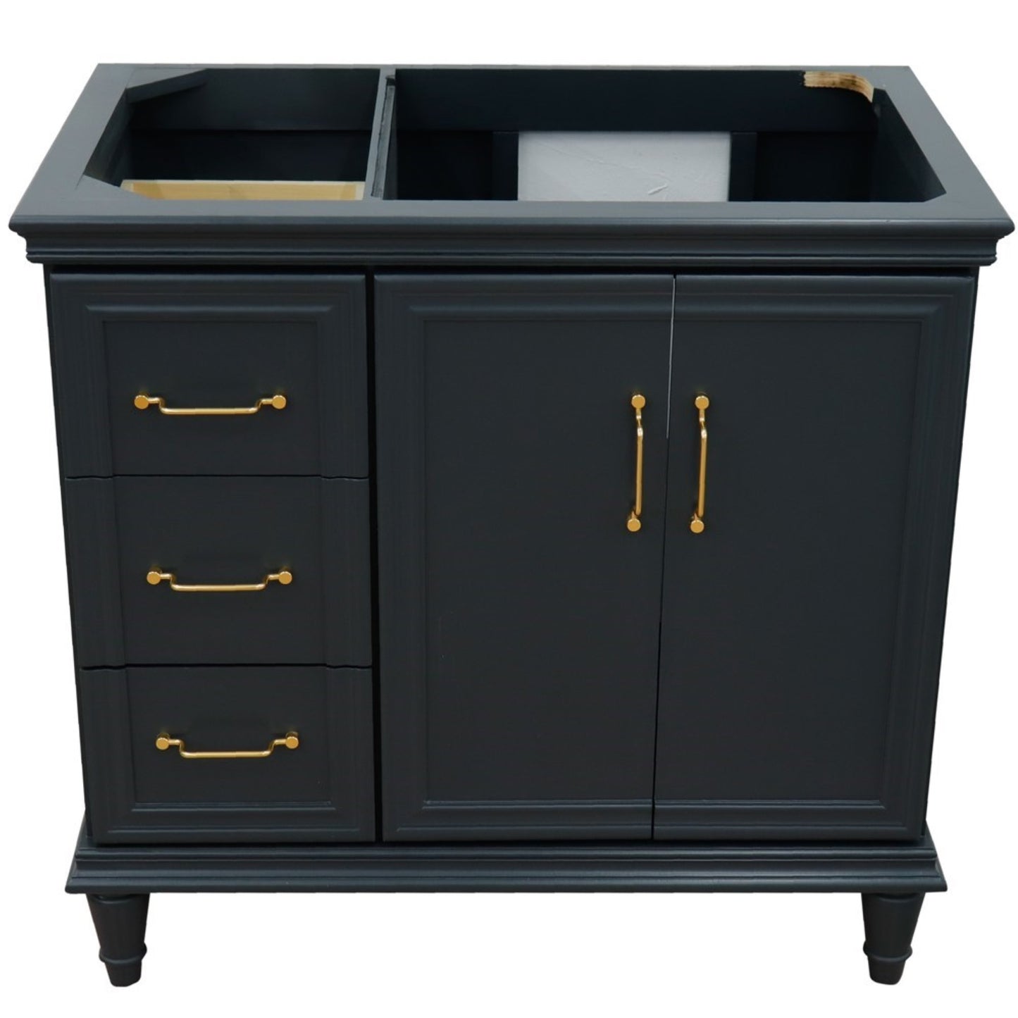 36" Single vanity in Dark Gray finish right door cabinet only