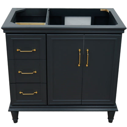 36" Single vanity in Dark Gray finish right door cabinet only