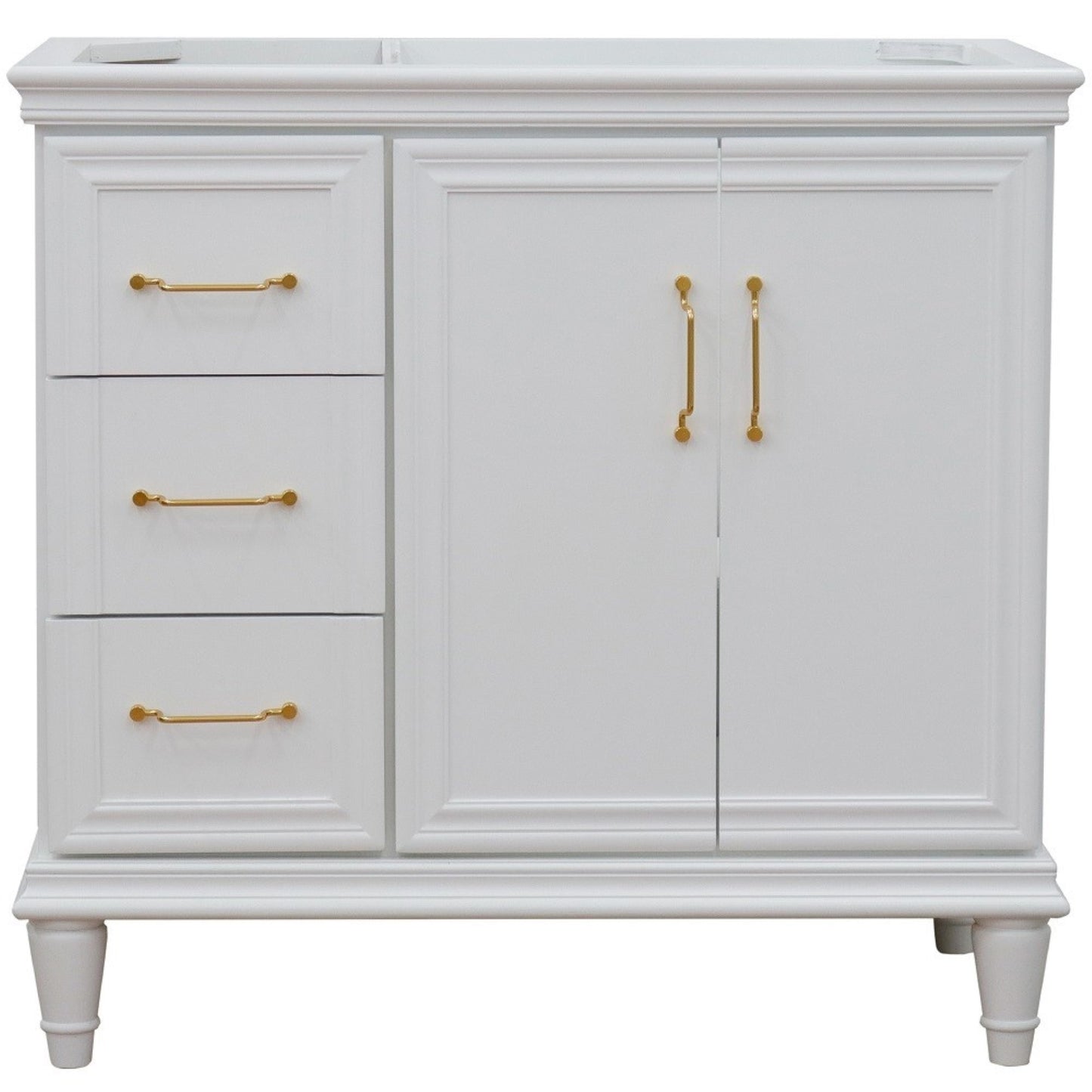 36" Single vanity in White finish right door cabinet only