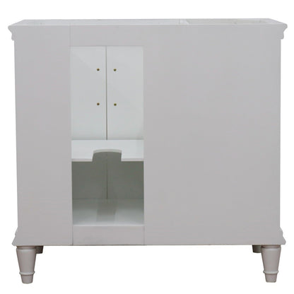 36" Single vanity in White finish right door cabinet only