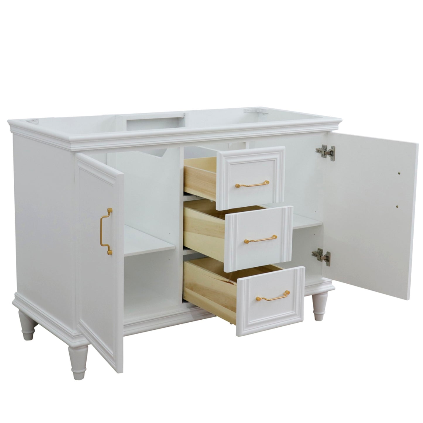 48" Double vanity in White finish cabinet only