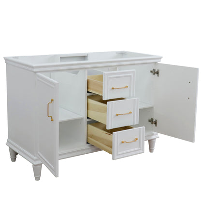48" Double vanity in White finish cabinet only