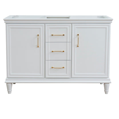 48" Double vanity in White finish cabinet only