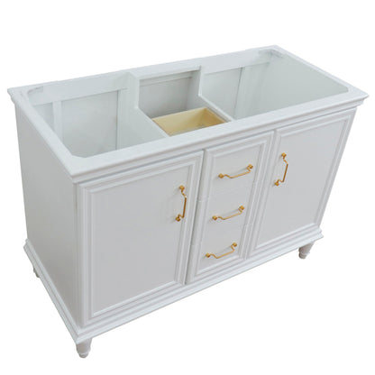 48" Double vanity in White finish cabinet only