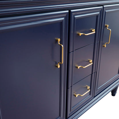 49" Double vanity in Blue finish with Gray granite and oval sink