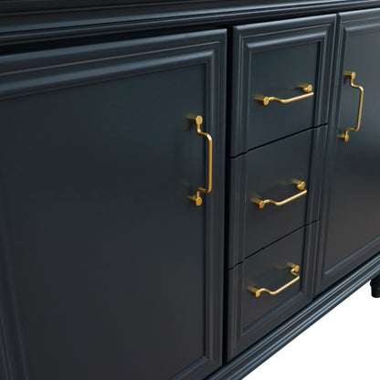 49" Double vanity in Dark Gray finish with Black galaxy and round sink