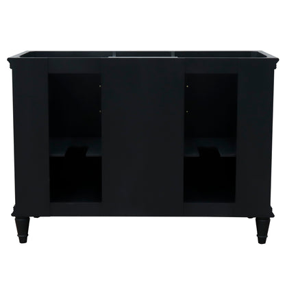49" Double vanity in Dark Gray finish with Gray granite and round sink