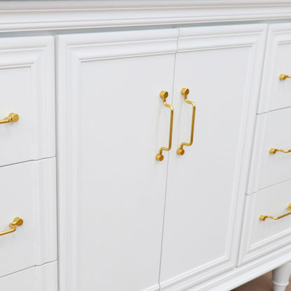 49" Single sink vanity in White finish with White engineered stone and rectangle sink