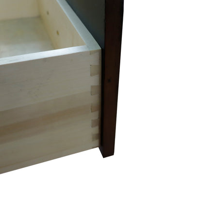 61" Double sink vanity in Walnut and Black finish and White engineered stone and rectangle sink