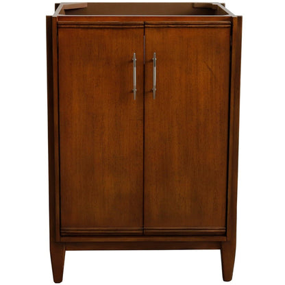 24" Single sink vanity in Walnut finish cabinet only
