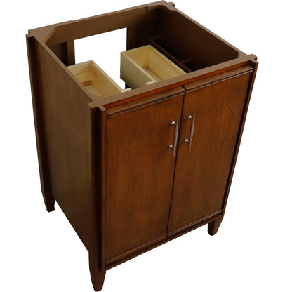 24" Single sink vanity in Walnut finish cabinet only