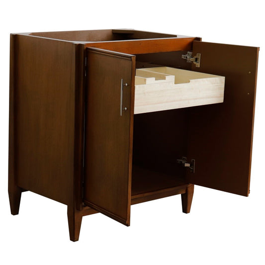30" Single sink vanity in Walnut finish cabinet only