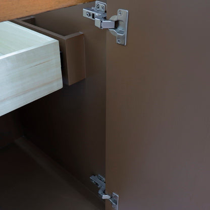 31" Single sink vanity in Walnut finish with White engineered stone with rectangle sink
