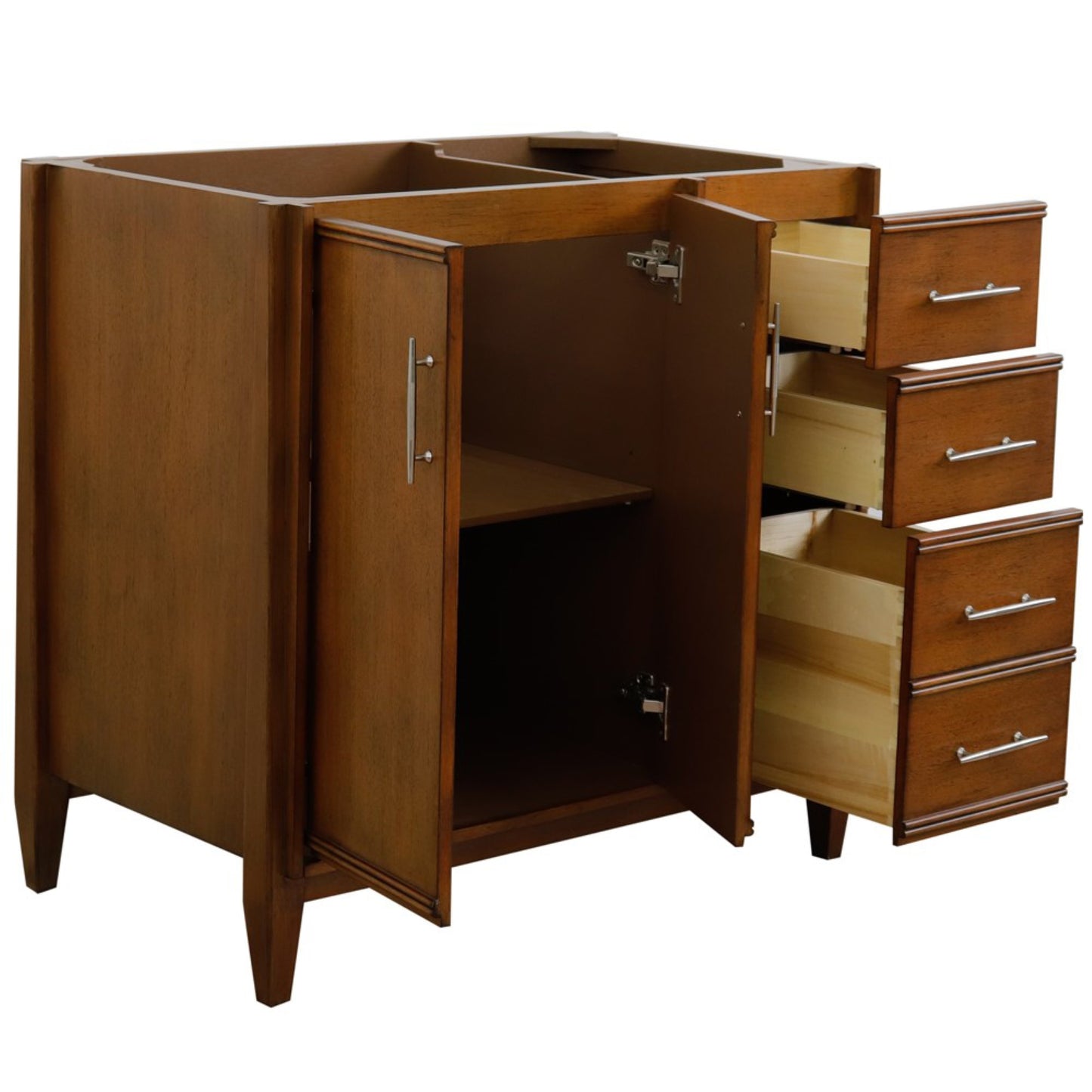 36" Single sink vanity in Walnut finish Left door Cabinet only