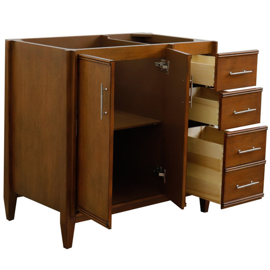 36" Single sink vanity in Walnut finish Left door Cabinet only
