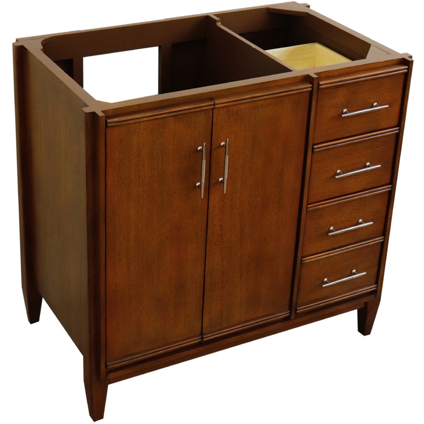 36" Single sink vanity in Walnut finish Left door Cabinet only